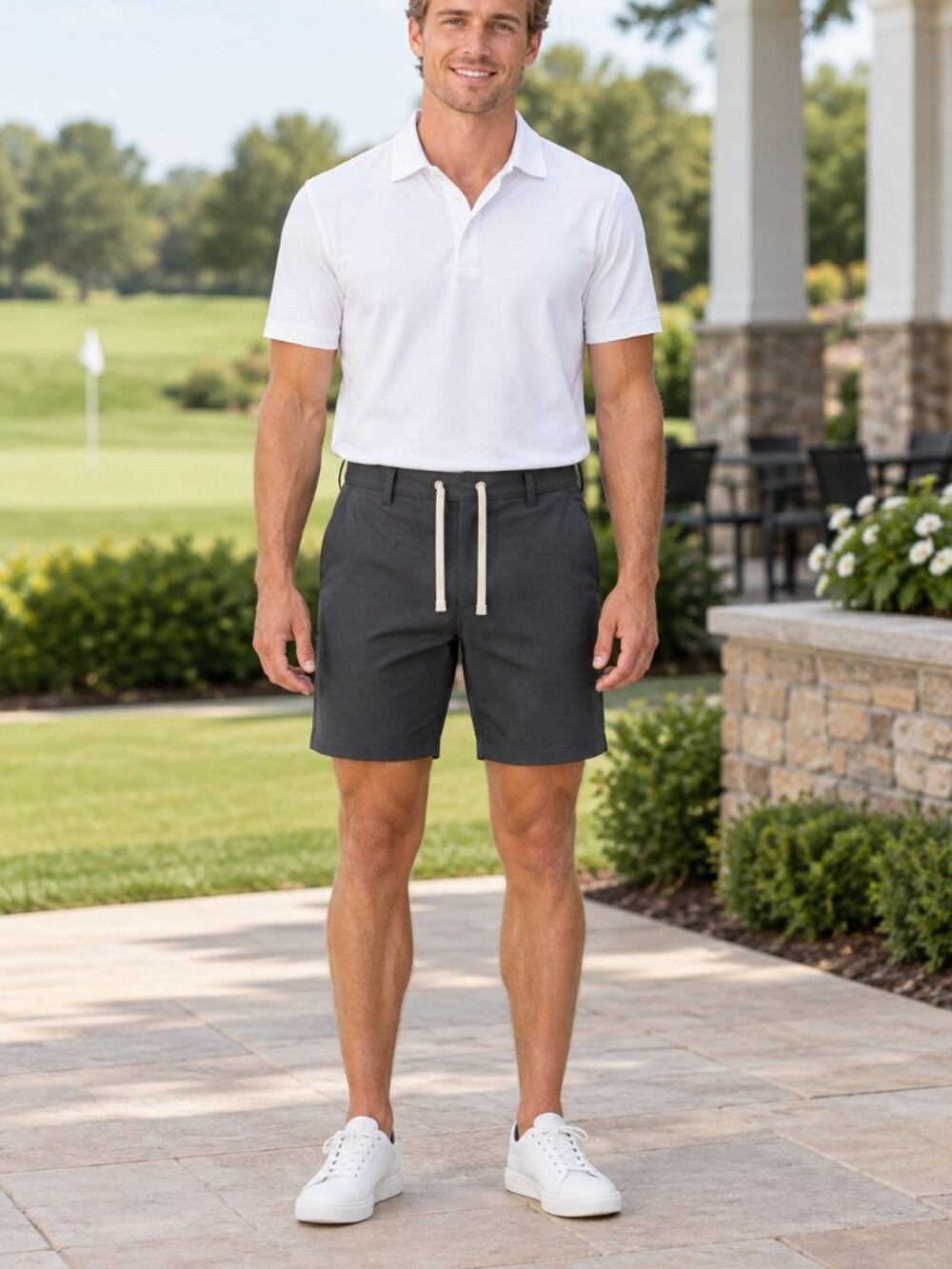 Fair Harbor Midway Golf Shorts Mens 36 Dark Gray Stretch Preppy Athleisure